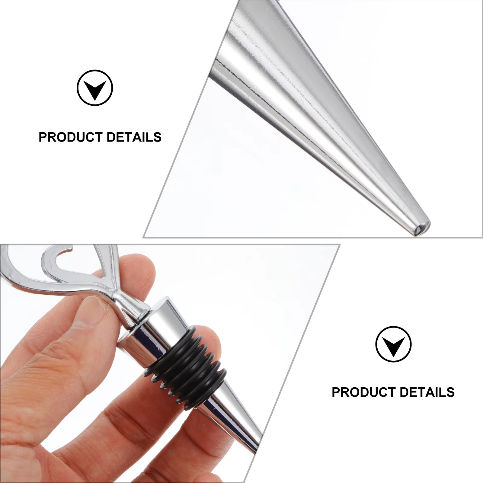 1Pcs Double Heart Shape Alloy Bottle Stopper for Wine Bottles Airtight Seal Anti-Corrosion Easy Insert Remove Exquisite Stylish