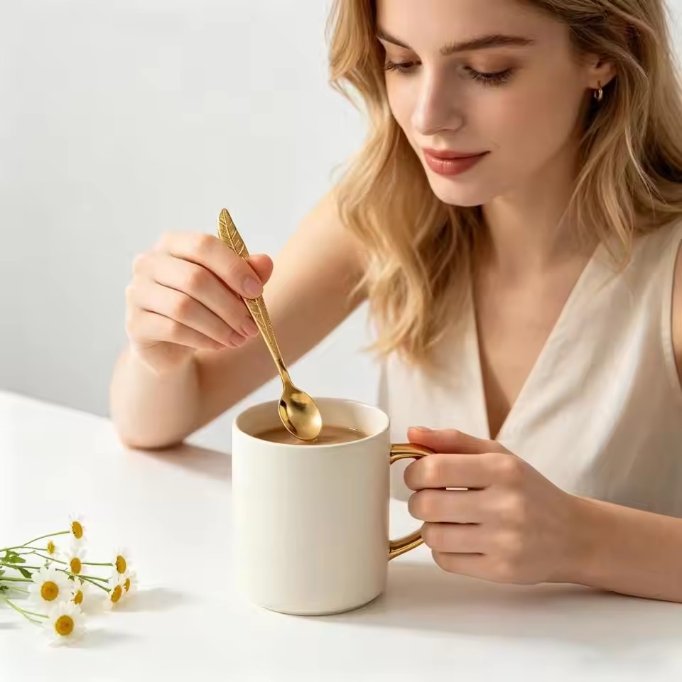 6PCs Vintage Palace Coffee Spoon Set Home Tableware Kitchen Gadget Set Ice Cream Jam Dessert Spoon Afternoon Tea Decor Tool Gift