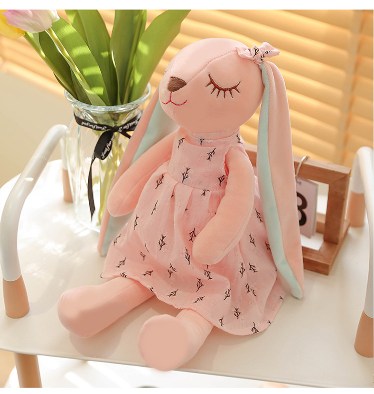 Kawaii Long Ear Rabbit Plush Toys Baby Sleep Comfort Dolls Stuffed Soft Animal Toys Lovely Rabbit for Children Girls Room Decor