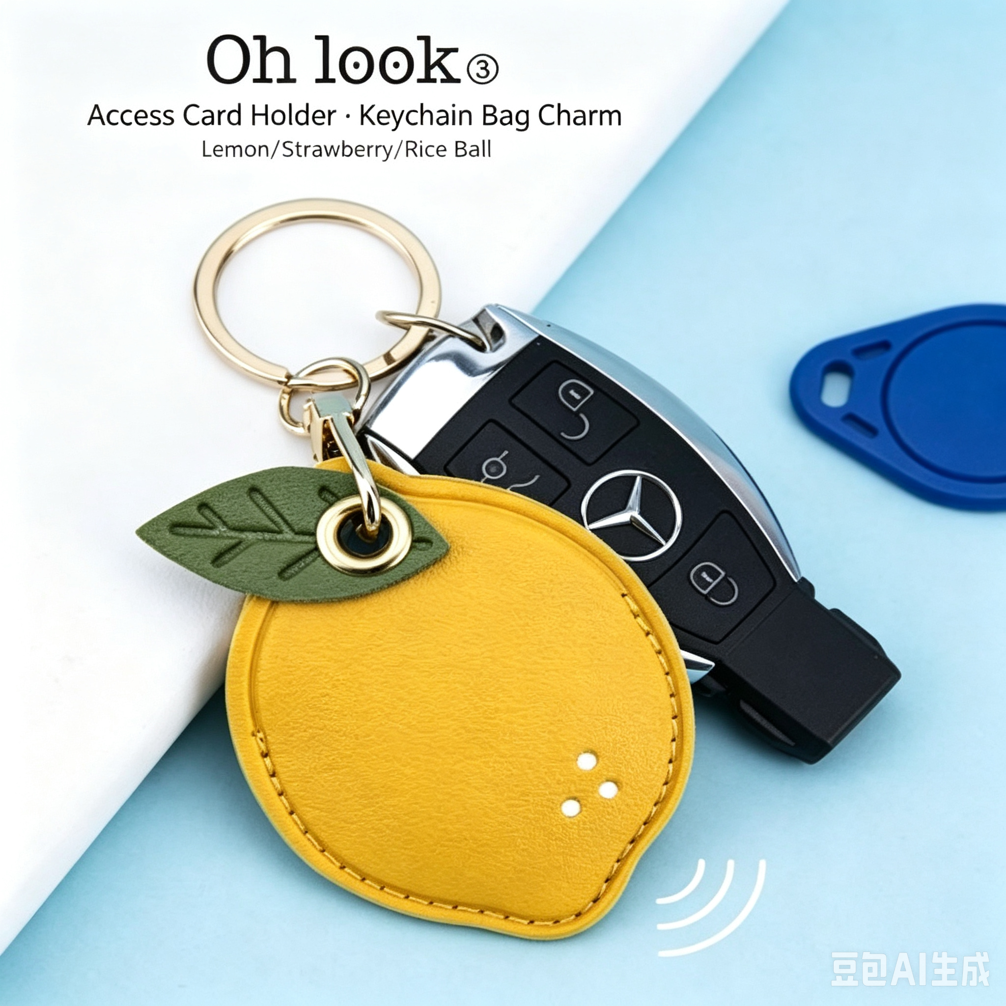 Leather Strawberry Lemon Keychain Case Holder Fashion Women Car Key Ring Charm Bag Car Pendant Gift Anti-lost Pet Dog Cat Collar