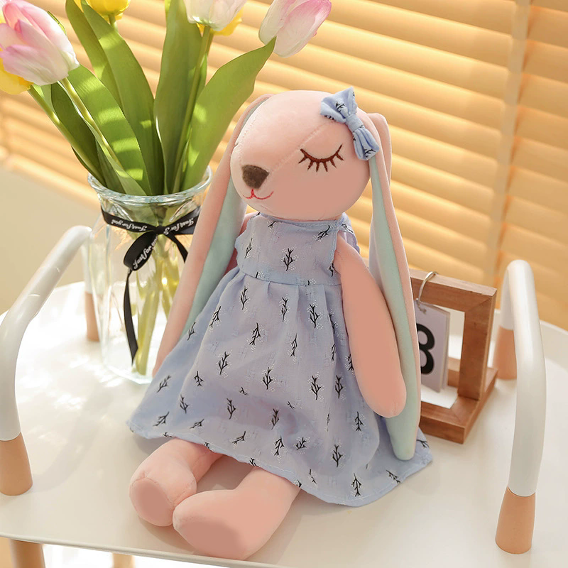 Kawaii Long Ear Rabbit Plush Toys Baby Sleep Comfort Dolls Stuffed Soft Animal Toys Lovely Rabbit for Children Girls Room Decor