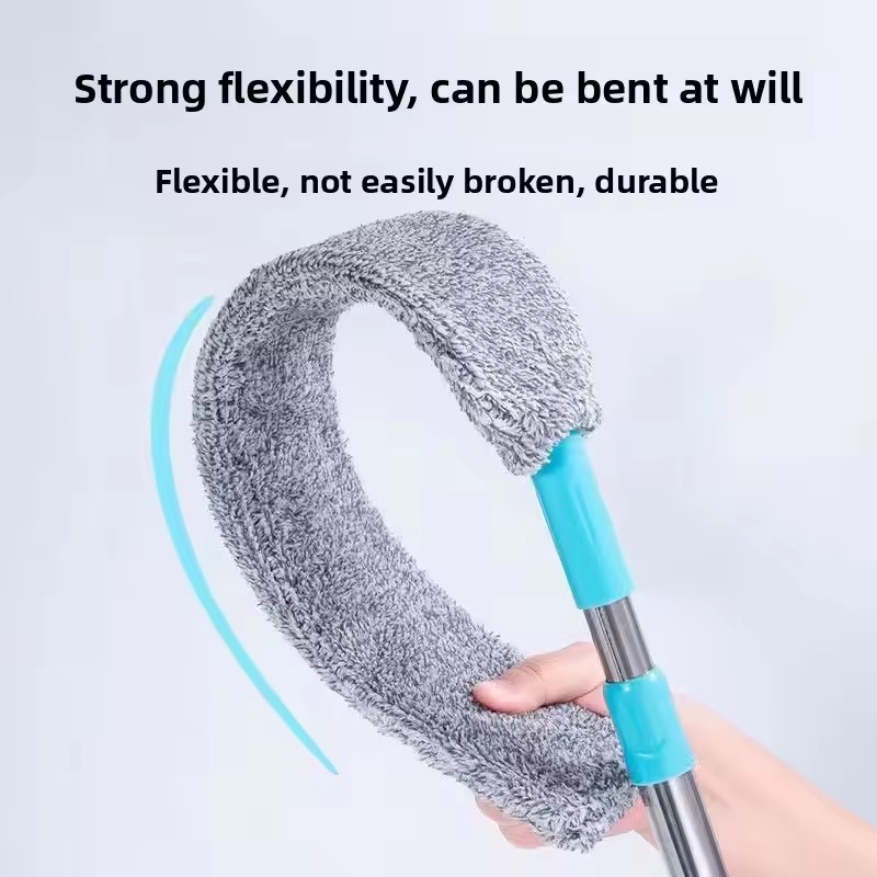 Under-bed dust removal duster for home use, extendable and long-handled dust cleaner, hair-absorbing dust removal cleaning tool