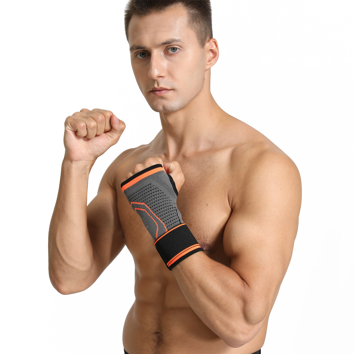 Gym Fitness Gloves Wrist Support Sports Wristband Therapy Protector Fingerless Safety Body Building Entertainment（Attention: The product is sold as a single item, not a pair）