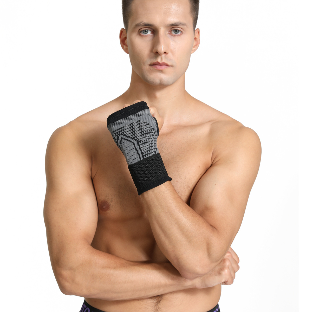 Gym Fitness Gloves Wrist Support Sports Wristband Therapy Protector Fingerless Safety Body Building Entertainment（Attention: The product is sold as a single item, not a pair）