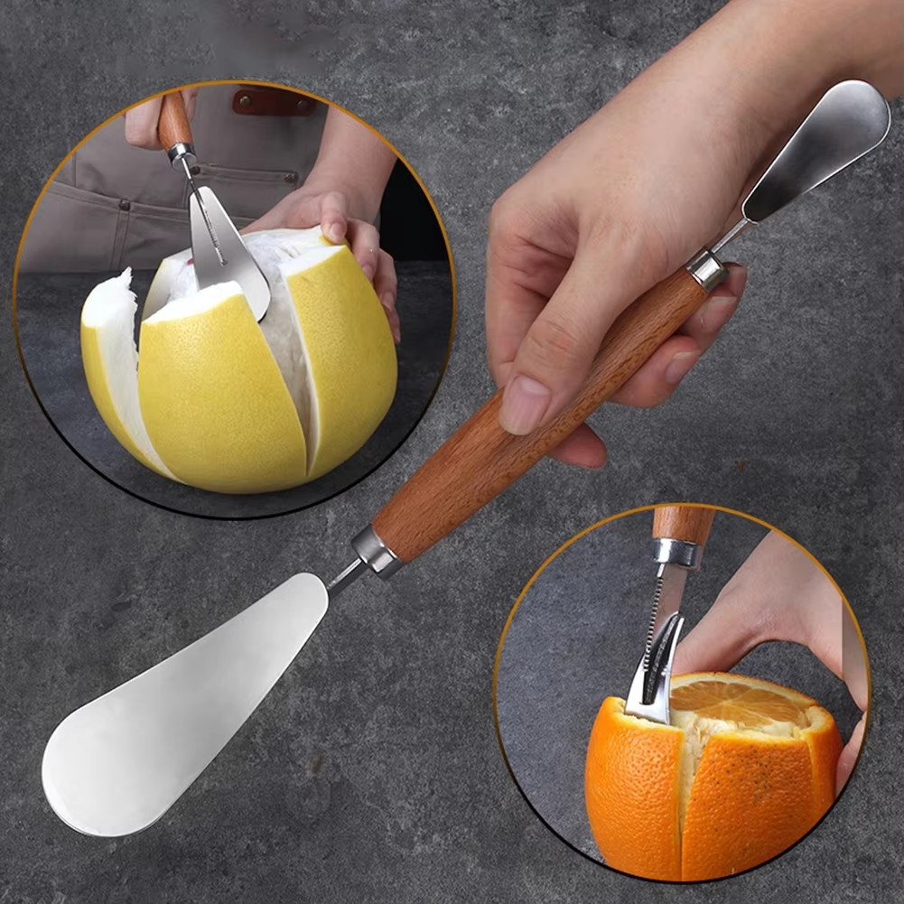 Double Head Peeler For Orange Pomegranate Grapefruit Lemon Fruit Cutting Tools Portable Effortless Skin Remover For Home Kitchen