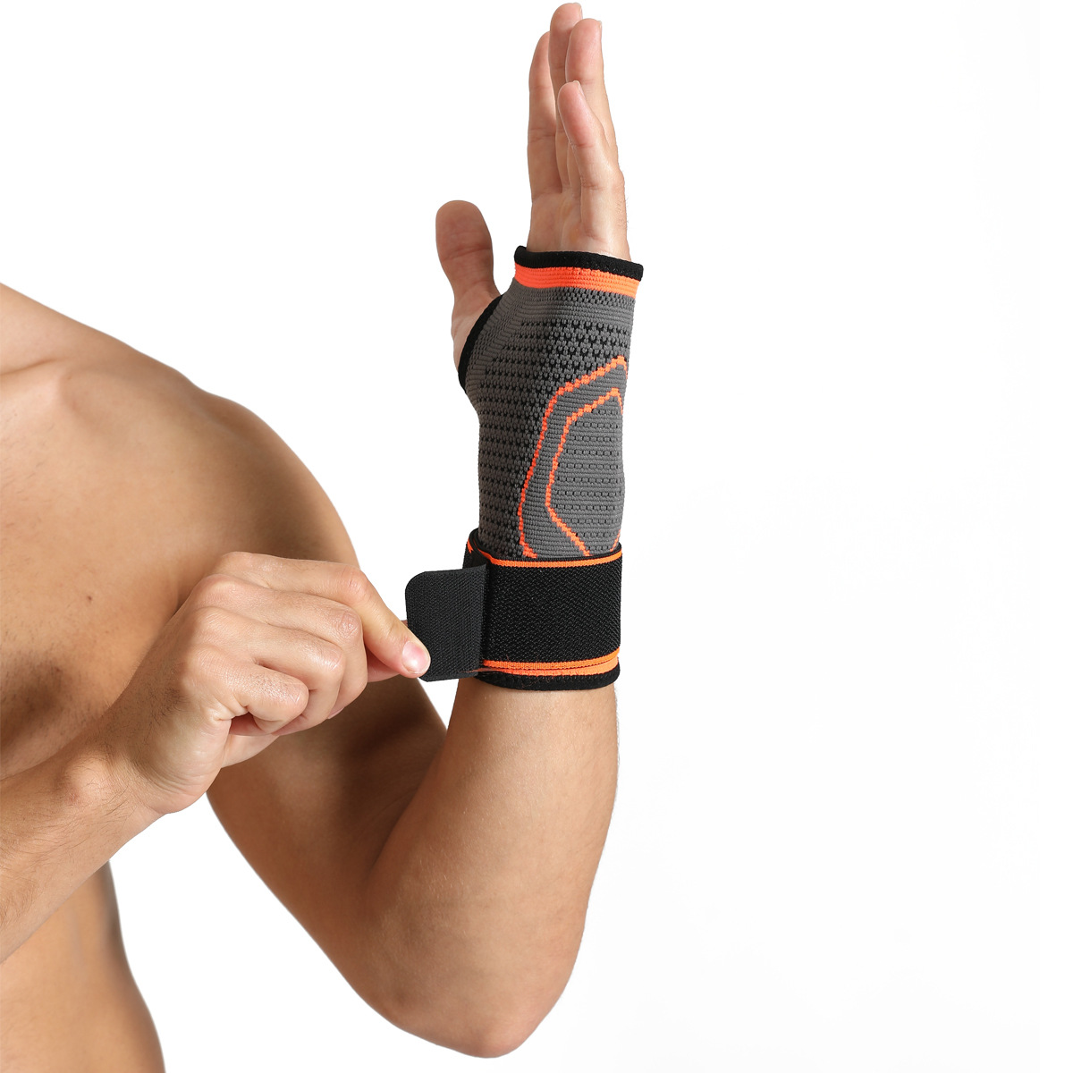 Gym Fitness Gloves Wrist Support Sports Wristband Therapy Protector Fingerless Safety Body Building Entertainment（Attention: The product is sold as a single item, not a pair）