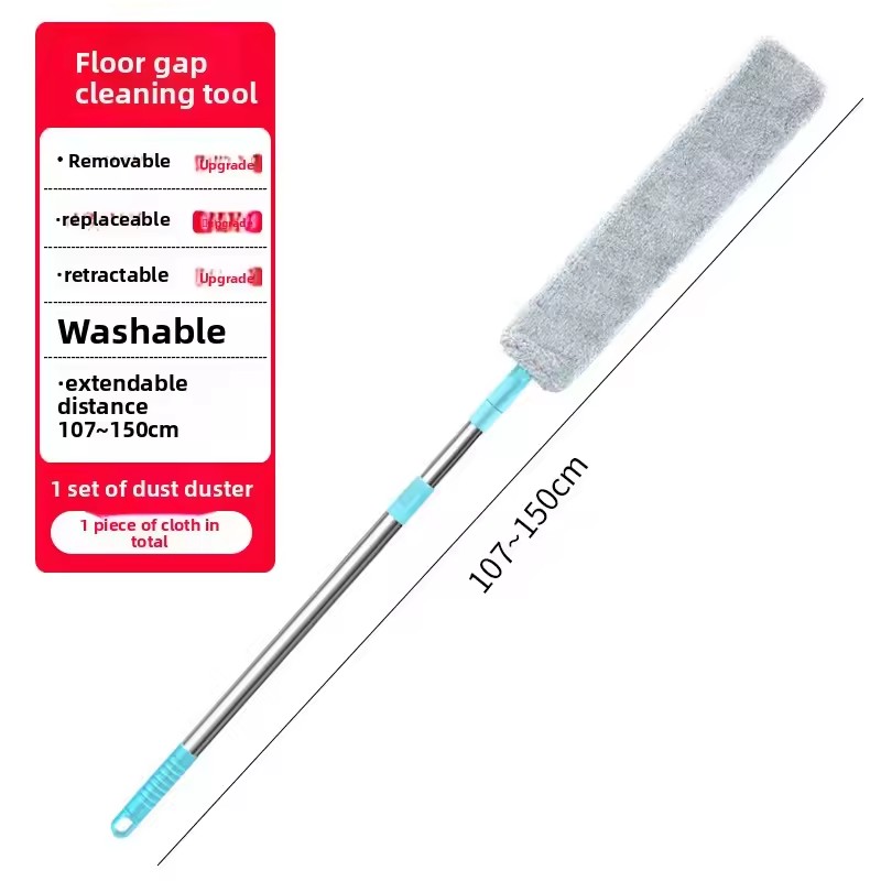 Under-bed dust removal duster for home use, extendable and long-handled dust cleaner, hair-absorbing dust removal cleaning tool