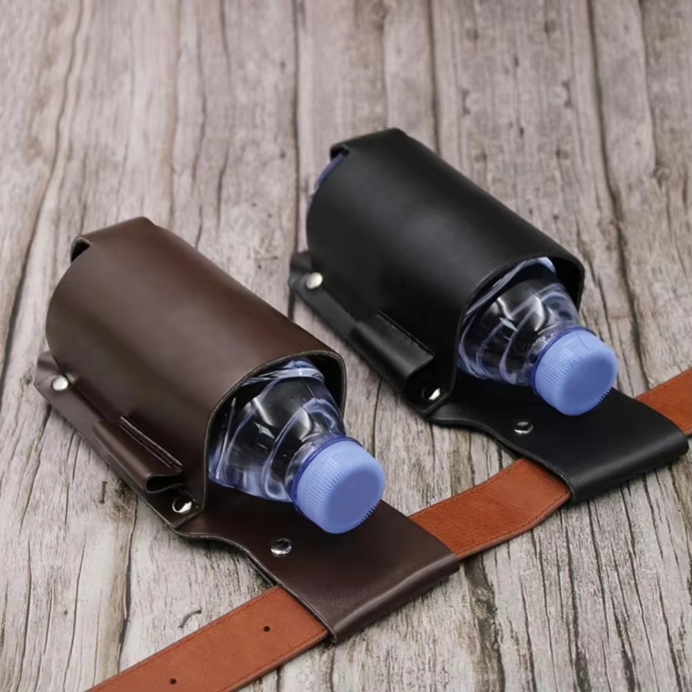 1PC Leather Beer Bottle Waist Holster Portable Beer Belt Bag Handy Wine Bottles Beverage Holder Outdoor Drink Bottle Case Cover
