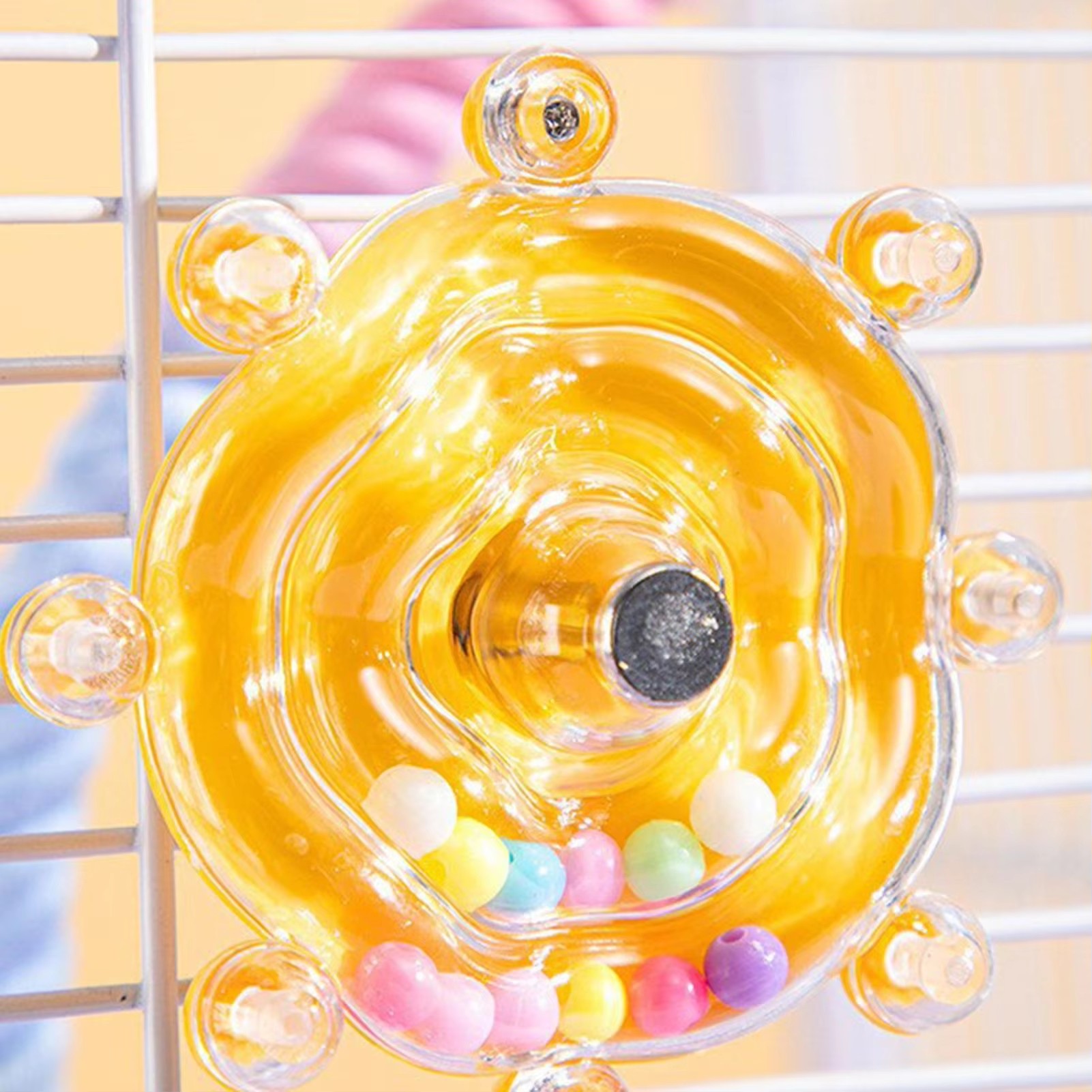 Interactive Parrot Toy Bird Cage Toy for Parrots Rotating Treat Dispenser, for Mental Stimulation and Entertainment