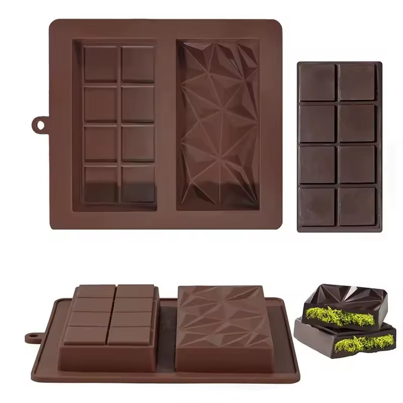 Dubai Chocolate Mold Bars Almond Chocolate Bars Thick Silicone Mold for Filling Bars Professional Candy-Making Tool.