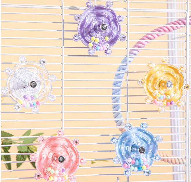 Interactive Parrot Toy Bird Cage Toy for Parrots Rotating Treat Dispenser, for Mental Stimulation and Entertainment