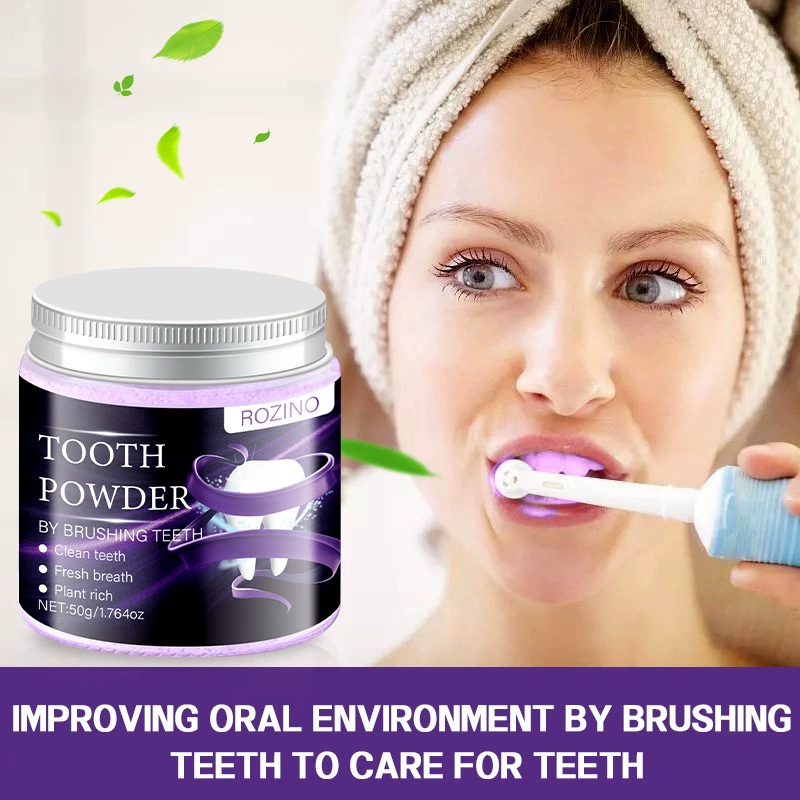 1PC   50g tooth powder, fresh breath, yellowing, smoke stains, yellowing, bad breath, mild gum protection tooth powder toothpaste