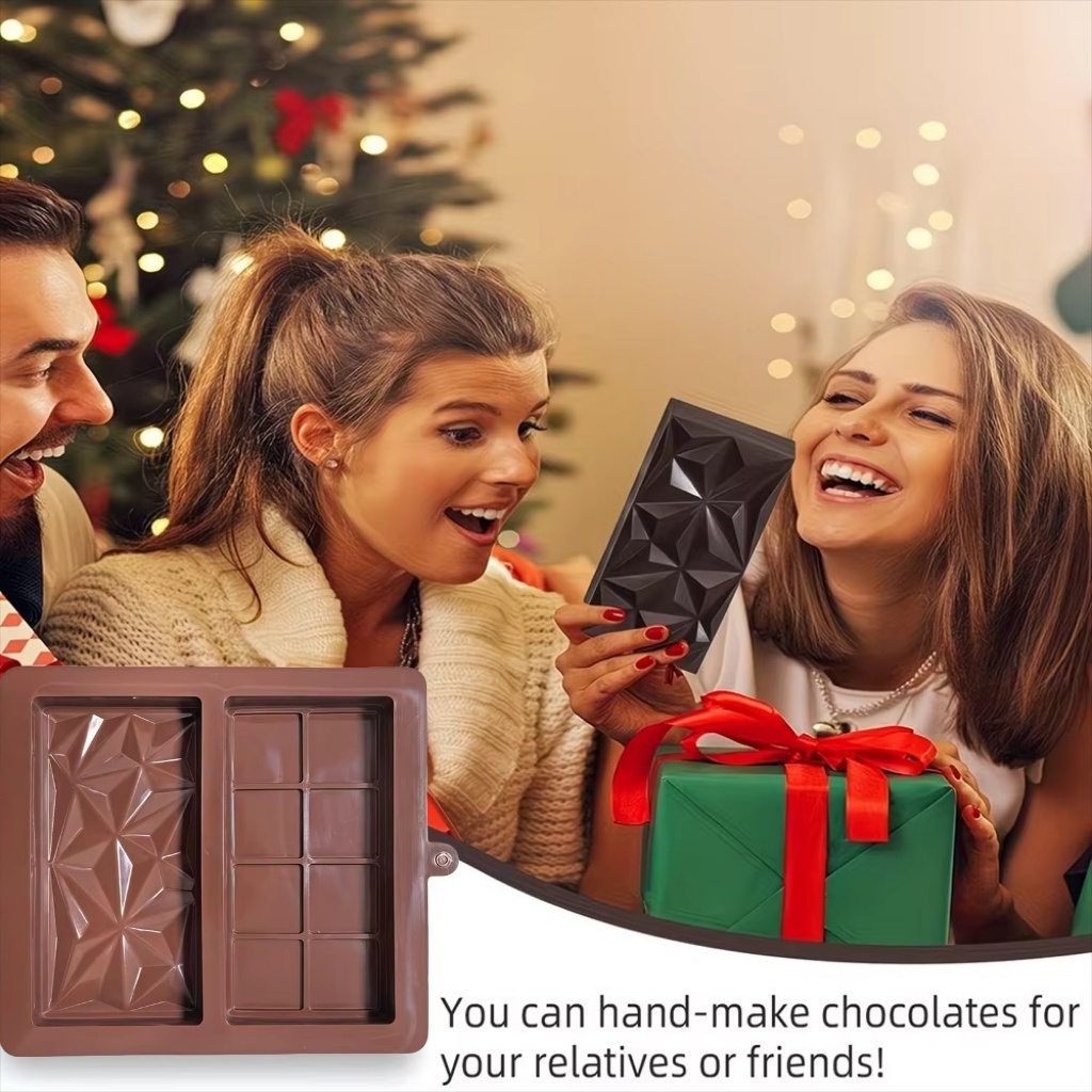 Dubai Chocolate Mold Bars Almond Chocolate Bars Thick Silicone Mold for Filling Bars Professional Candy-Making Tool.