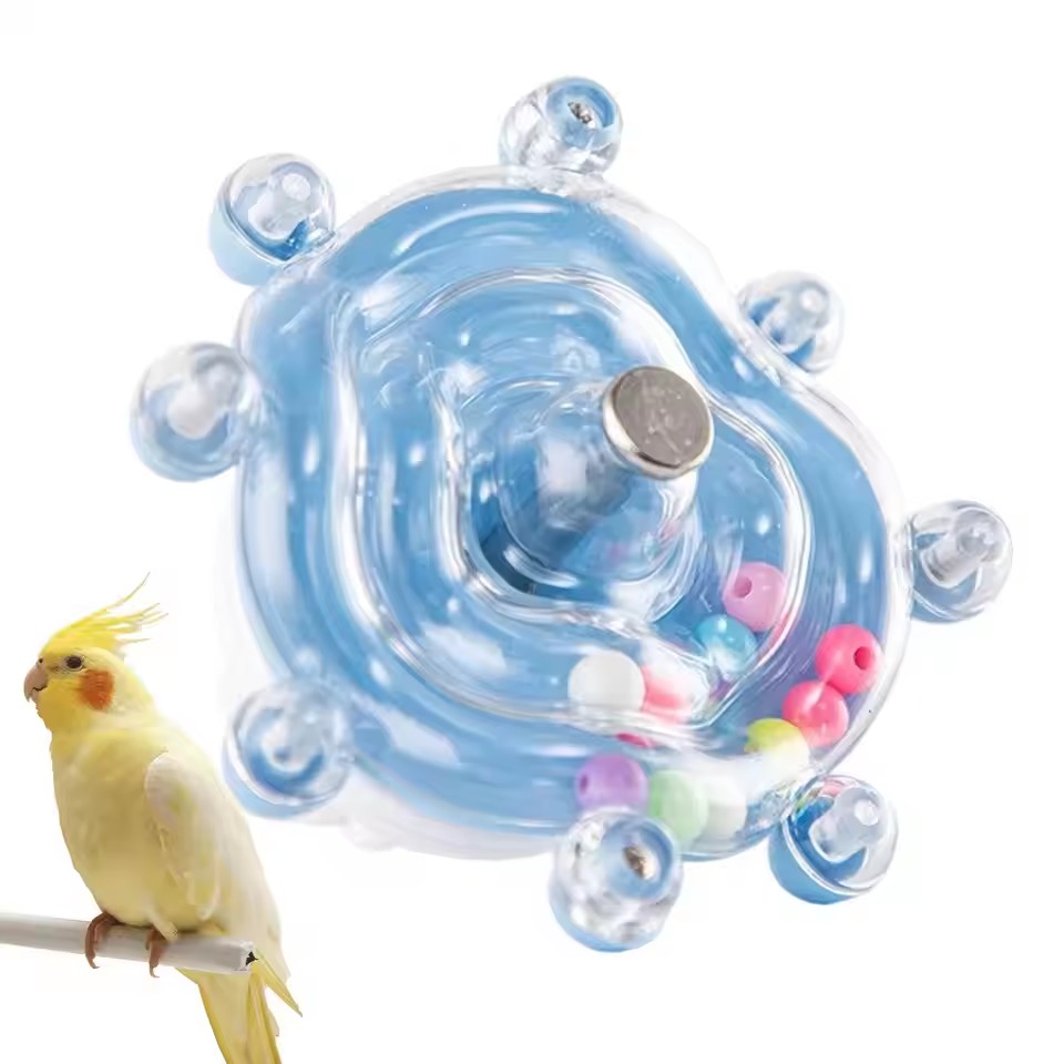 Interactive Parrot Toy Bird Cage Toy for Parrots Rotating Treat Dispenser, for Mental Stimulation and Entertainment