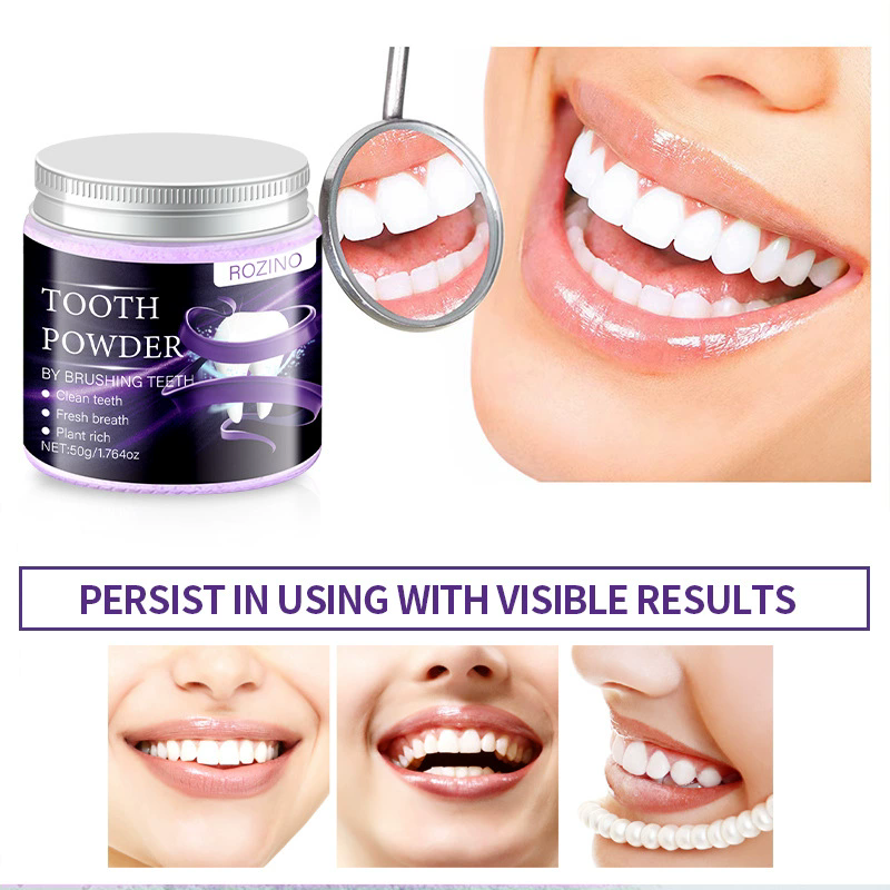 1PC   50g tooth powder, fresh breath, yellowing, smoke stains, yellowing, bad breath, mild gum protection tooth powder toothpaste