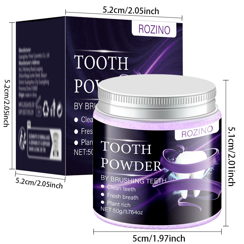 1PC   50g tooth powder, fresh breath, yellowing, smoke stains, yellowing, bad breath, mild gum protection tooth powder toothpaste