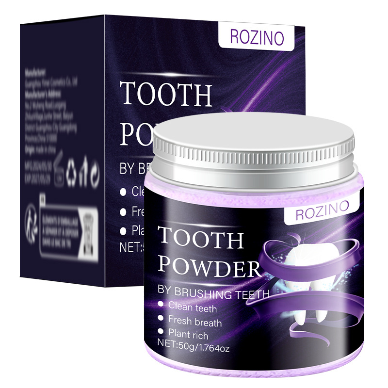 1PC   50g tooth powder, fresh breath, yellowing, smoke stains, yellowing, bad breath, mild gum protection tooth powder toothpaste