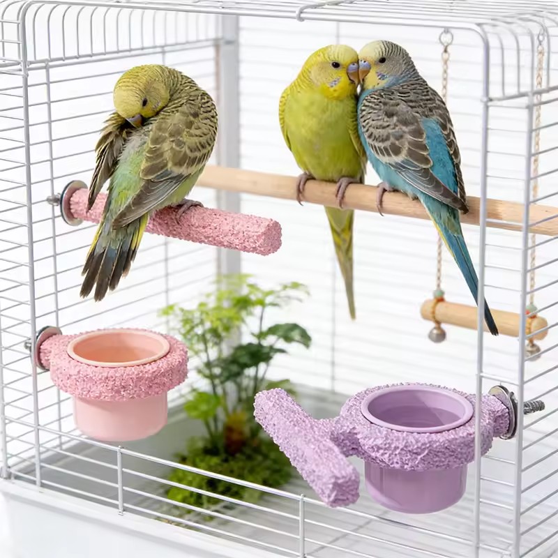 Resin Bird Cage Feeder Non-slip Jumping Platform Paw Grinding Sticks Wear-resistant Parrot Biting Rod Bird Perch Stand for Cage