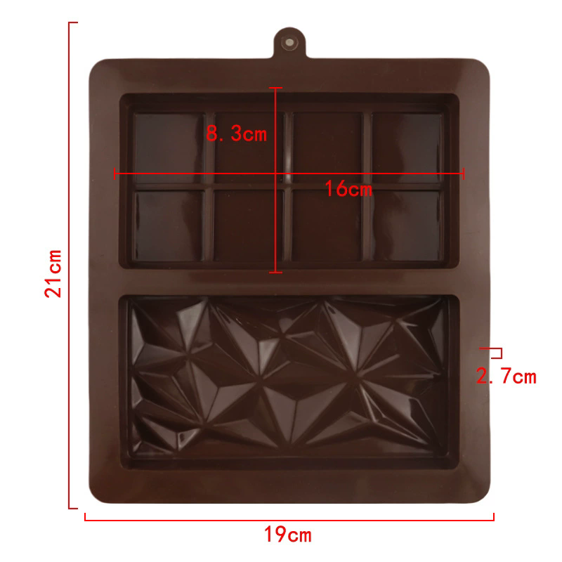 Dubai Chocolate Mold Bars Almond Chocolate Bars Thick Silicone Mold for Filling Bars Professional Candy-Making Tool.