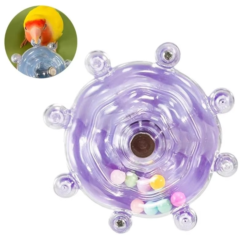 Interactive Parrot Toy Bird Cage Toy for Parrots Rotating Treat Dispenser, for Mental Stimulation and Entertainment