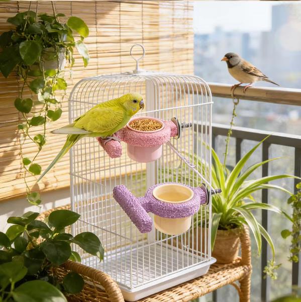 Resin Bird Cage Feeder Non-slip Jumping Platform Paw Grinding Sticks Wear-resistant Parrot Biting Rod Bird Perch Stand for Cage