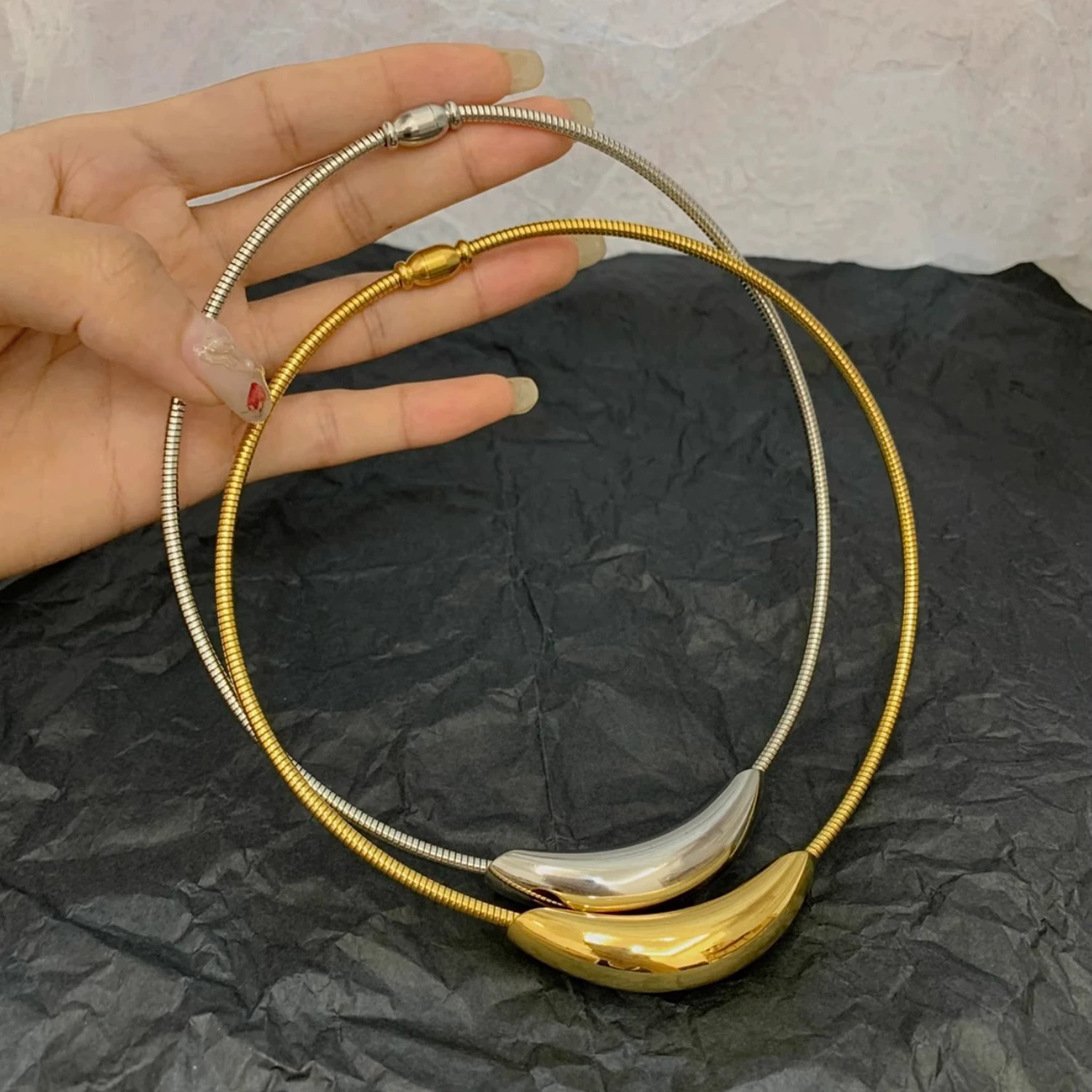 New Wine Red Cherry Gold Color Pendant Necklace For Women Personality Fashion Necklace Wedding Jewelry Birthday Gifts A-2070