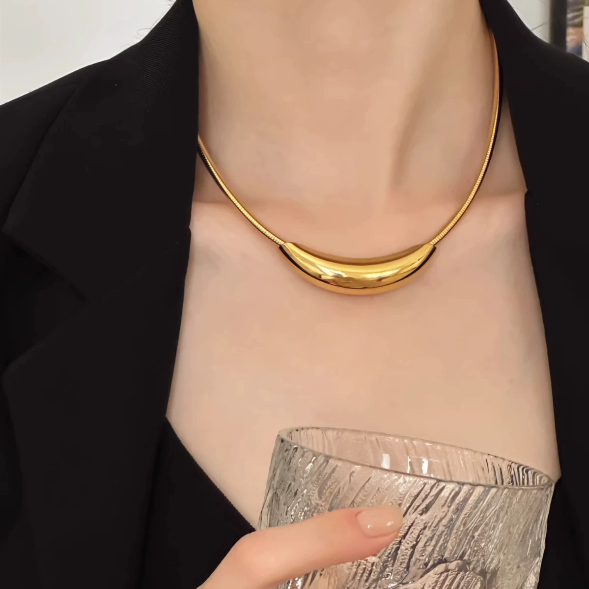 New Wine Red Cherry Gold Color Pendant Necklace For Women Personality Fashion Necklace Wedding Jewelry Birthday Gifts A-2070