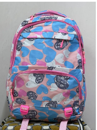 Kids & Teens Large Capacity School Bag – Colorful Heart Pattern Backpack with Padded Straps