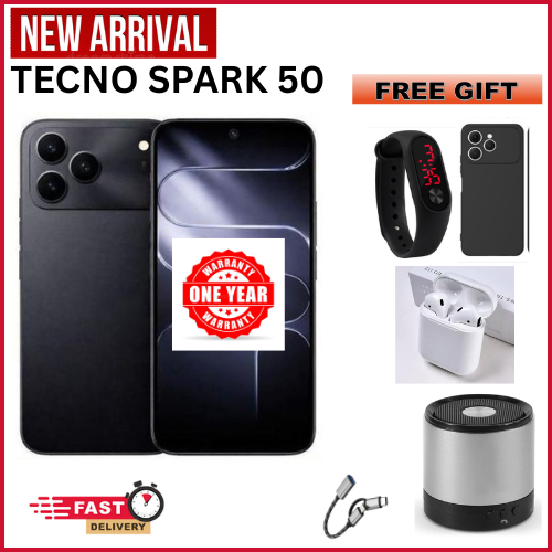 {ANNIVESARY SALES OFFERS}🔥🔥🔥BRAND NEW TECNO SPARK 50 4G 128GB ROM+ 4GB RAM 6.78" SCREEN 120Hz Refresh Rate 6700mAh Battery 50MP CAMERA ANDROID 16