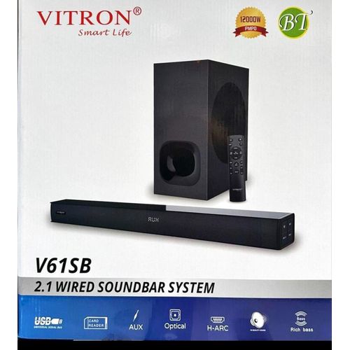 Vitron Soundbar V61SB Remote 12000W PMPO Bluetooth Aux/ OPTICAL