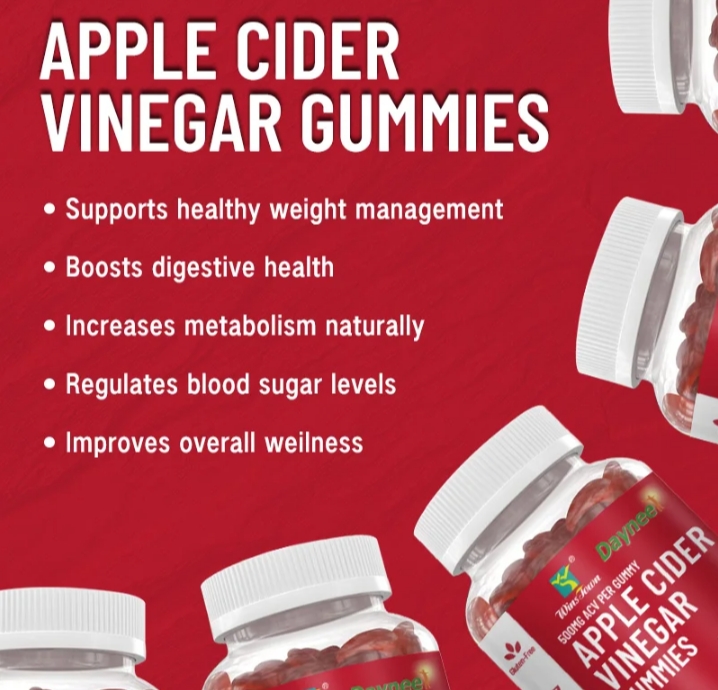 Daynee Apple Cider Vinegar Gummies - 1000mg per Serving - 60 Vegan Gummies - ACV Gummies for Detox, Weight Loss Support, Energy Boost, Digestion & Gut Health