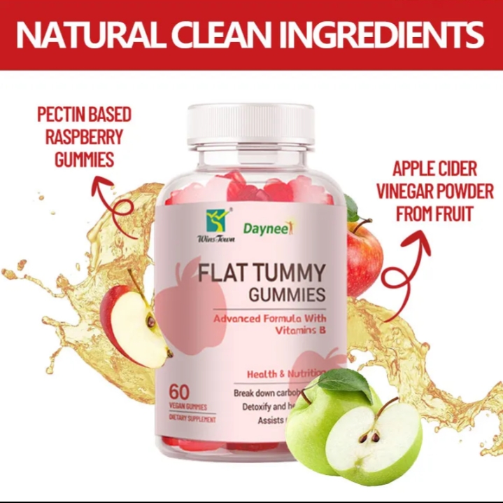 Daynee Flat Tummy Gummies Advanced Formula with Vitamin B Complex for Healthy Digestion & Gut Support