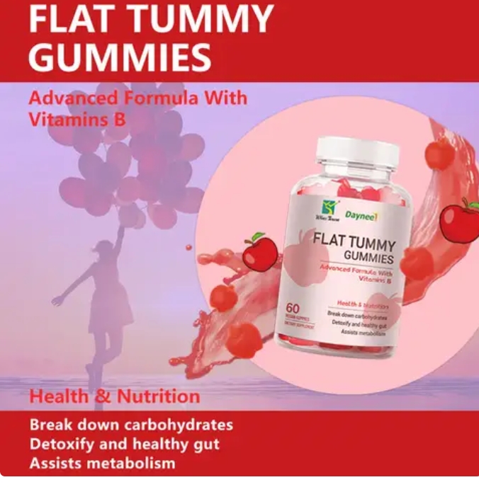 Daynee Flat Tummy Gummies Advanced Formula with Vitamin B Complex for Healthy Digestion & Gut Support