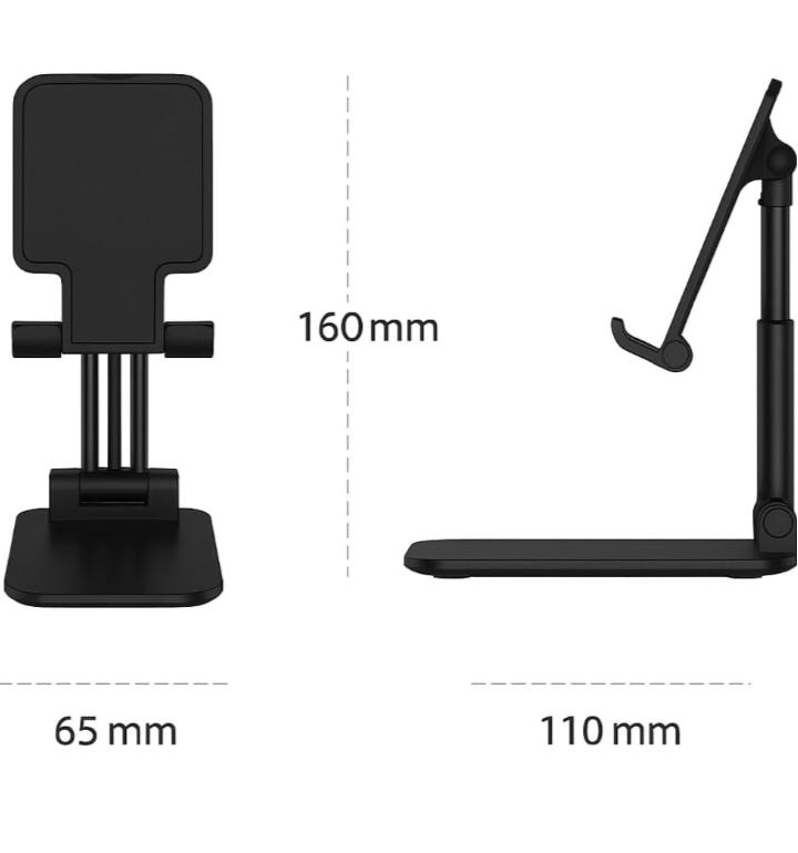 Cell Phone Stand for Desk - [360° Rotation] Sturdy Adjustable Desktop Phone Holder, Foldable Mobile Stand, Office Gaming Desk Accessories Gifts for iPhone 17 16 15 Pro Max, Galaxy S26, Switch