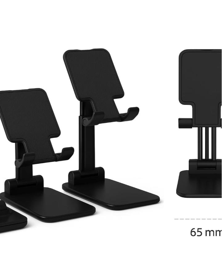 Cell Phone Stand for Desk - [360° Rotation] Sturdy Adjustable Desktop Phone Holder, Foldable Mobile Stand, Office Gaming Desk Accessories Gifts for iPhone 17 16 15 Pro Max, Galaxy S26, Switch