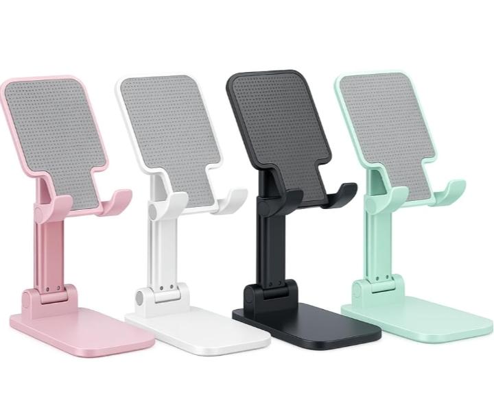 Cell Phone Stand for Desk - [360° Rotation] Sturdy Adjustable Desktop Phone Holder, Foldable Mobile Stand, Office Gaming Desk Accessories Gifts for iPhone 17 16 15 Pro Max, Galaxy S26, Switch