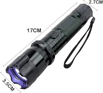 1101 Type LED Flashlight Portable Adjustable Focus Torch with Wrist Strap Durable Metal Body for Camping Travel Home Car & Emergency Use
