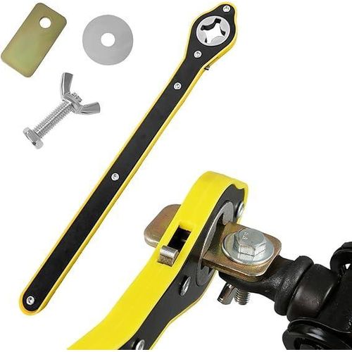 360° Swivel Head Car Jack Ratchet Wrench 13.5 Inch Labor-Saving Scissor Jack Handle with Forward & Reverse Switch for Cars, SUVs & Vans