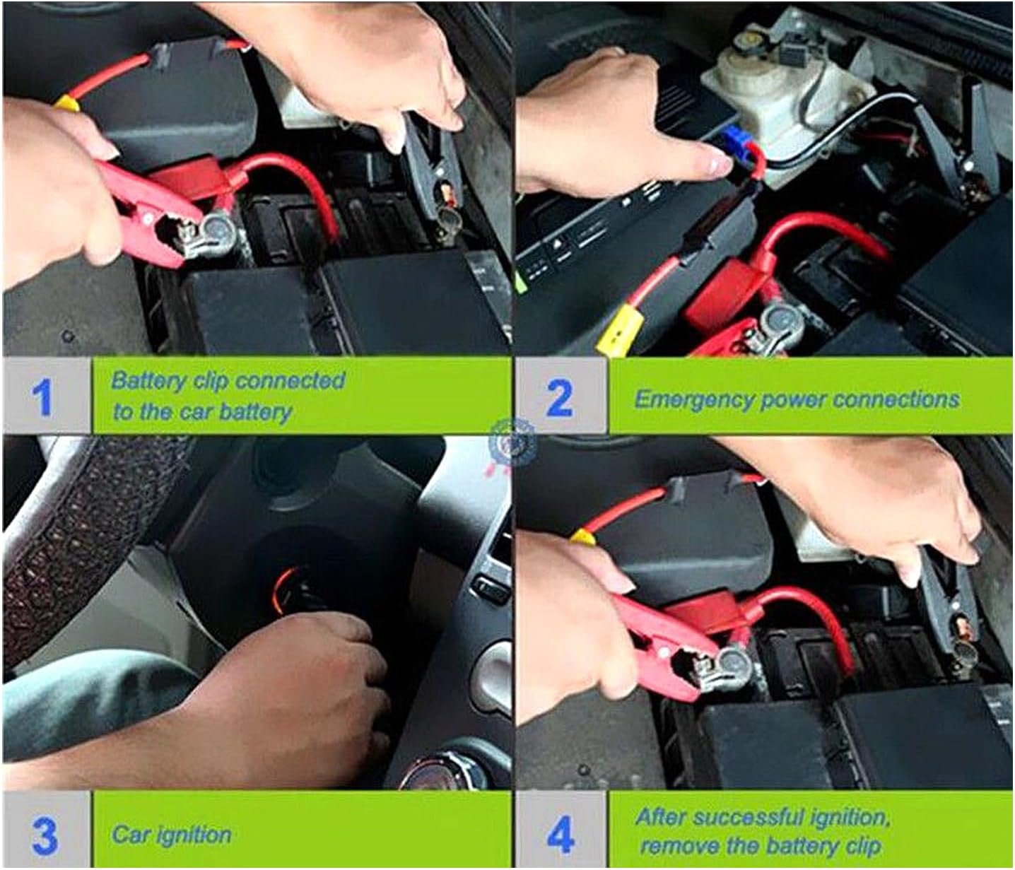 12V Car Jump Starter with Air Compressor Emergency Power Bank, Battery Charger, LED Light & Safety Kit for Petrol & Diesel Vehicles