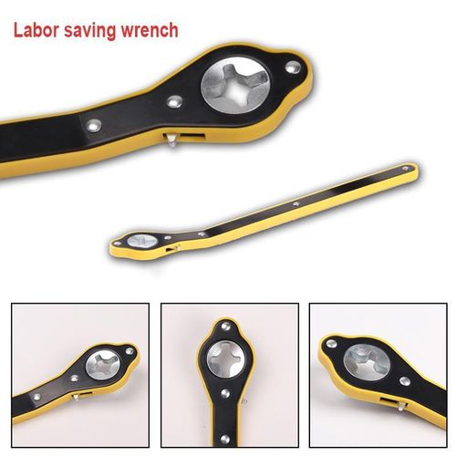 360° Swivel Head Car Jack Ratchet Wrench 13.5 Inch Labor-Saving Scissor Jack Handle with Forward & Reverse Switch for Cars, SUVs & Vans