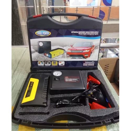 12V Car Jump Starter with Air Compressor Emergency Power Bank, Battery Charger, LED Light & Safety Kit for Petrol & Diesel Vehicles