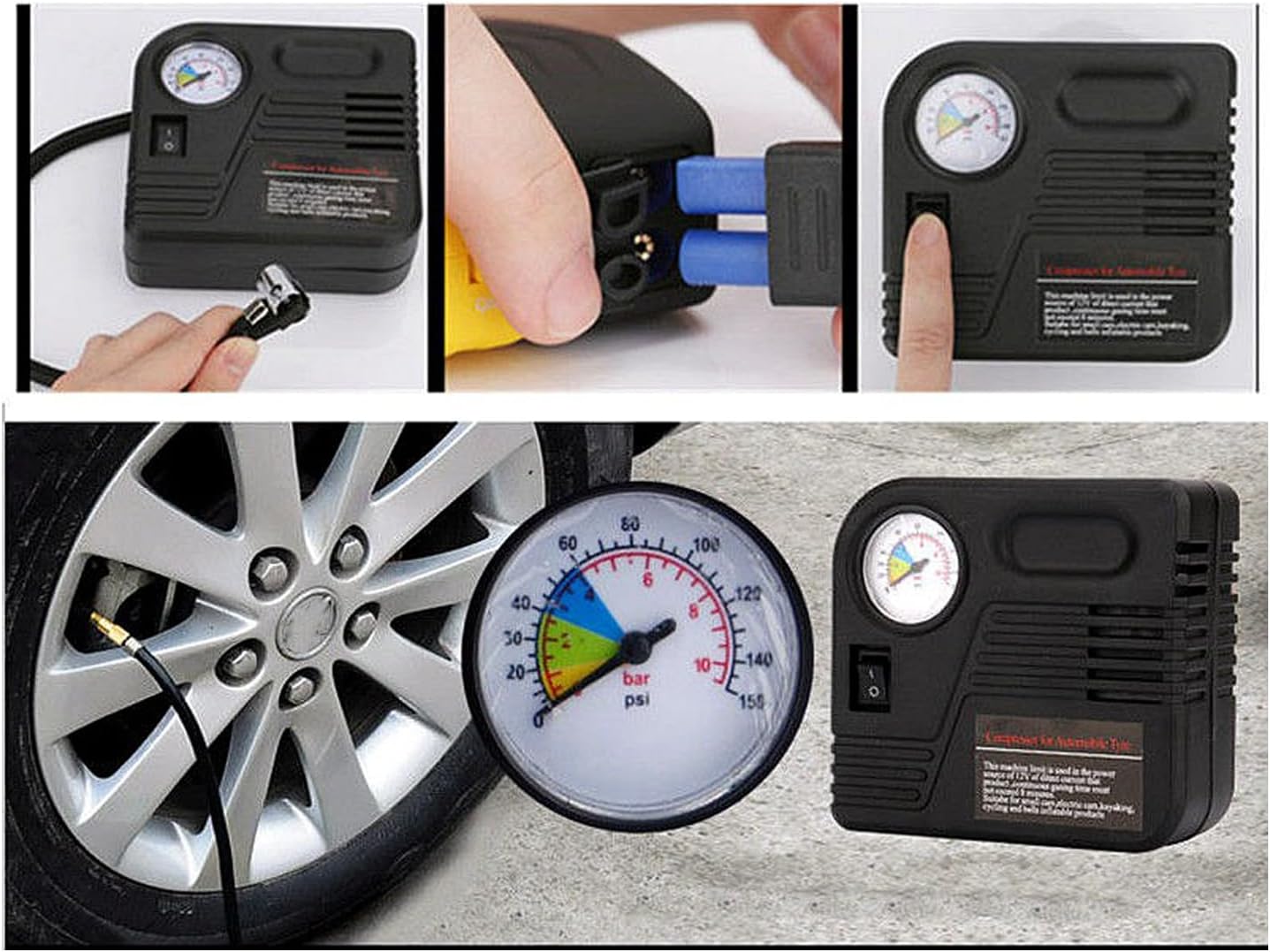 12V Car Jump Starter with Air Compressor Emergency Power Bank, Battery Charger, LED Light & Safety Kit for Petrol & Diesel Vehicles