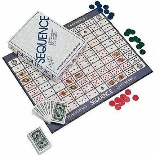 Sequence Board Game in Tin Classic Strategy Card Game Family Game 2-12 Players with 135 Chips and 104 Cards