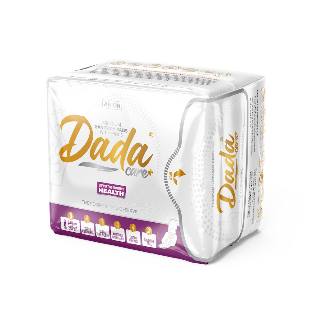 DADACARE PREMIUM SANITARY PADS - HEAVY FLOW
For Women - Ultra-Thin, Super Absorbent, Leak-Proof, No Odur Feminie Hygiene Pads With Double Wings - Comfortable Day & Night Protection - 340mm - 1 Pack