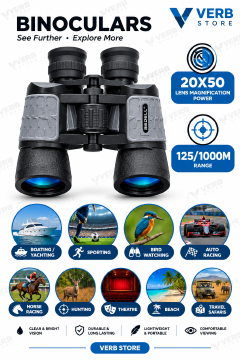 20X50 //125/1000M HIGH QUALITY PROFESSIONAL BINOCULARS LENS FOR OUTDOOR ACTIVITIES