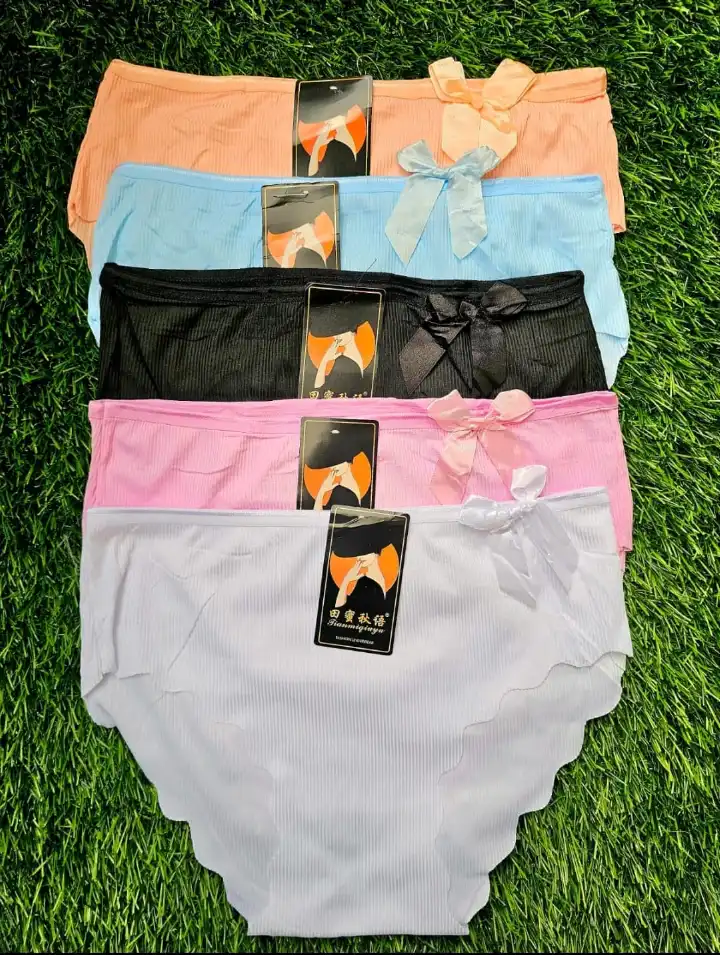 🔥 BEST SELLER HIGH QUALITY 3PCS Women Seamless Ribbed Panties Set – Soft Stretch Bow-Knot Underwear, Breathable Comfort (Multicolor)