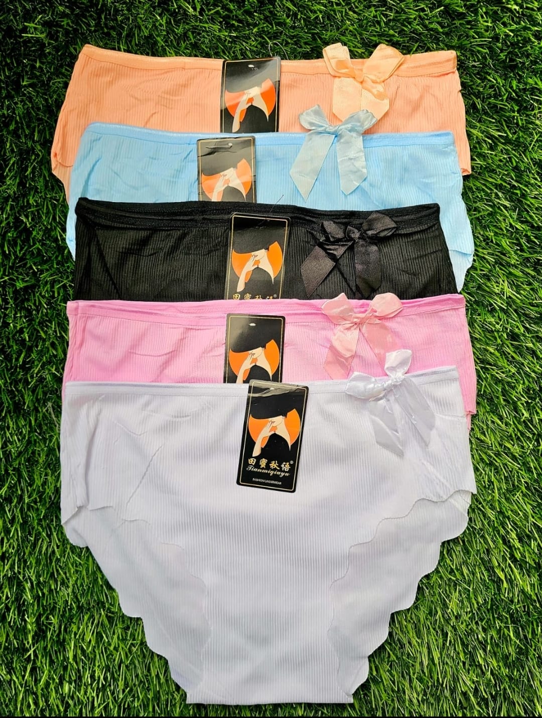 🔥 BEST SELLER HIGH QUALITY 3PCS Women Seamless Ribbed Panties Set – Soft Stretch Bow-Knot Underwear, Breathable Comfort (Multicolor)