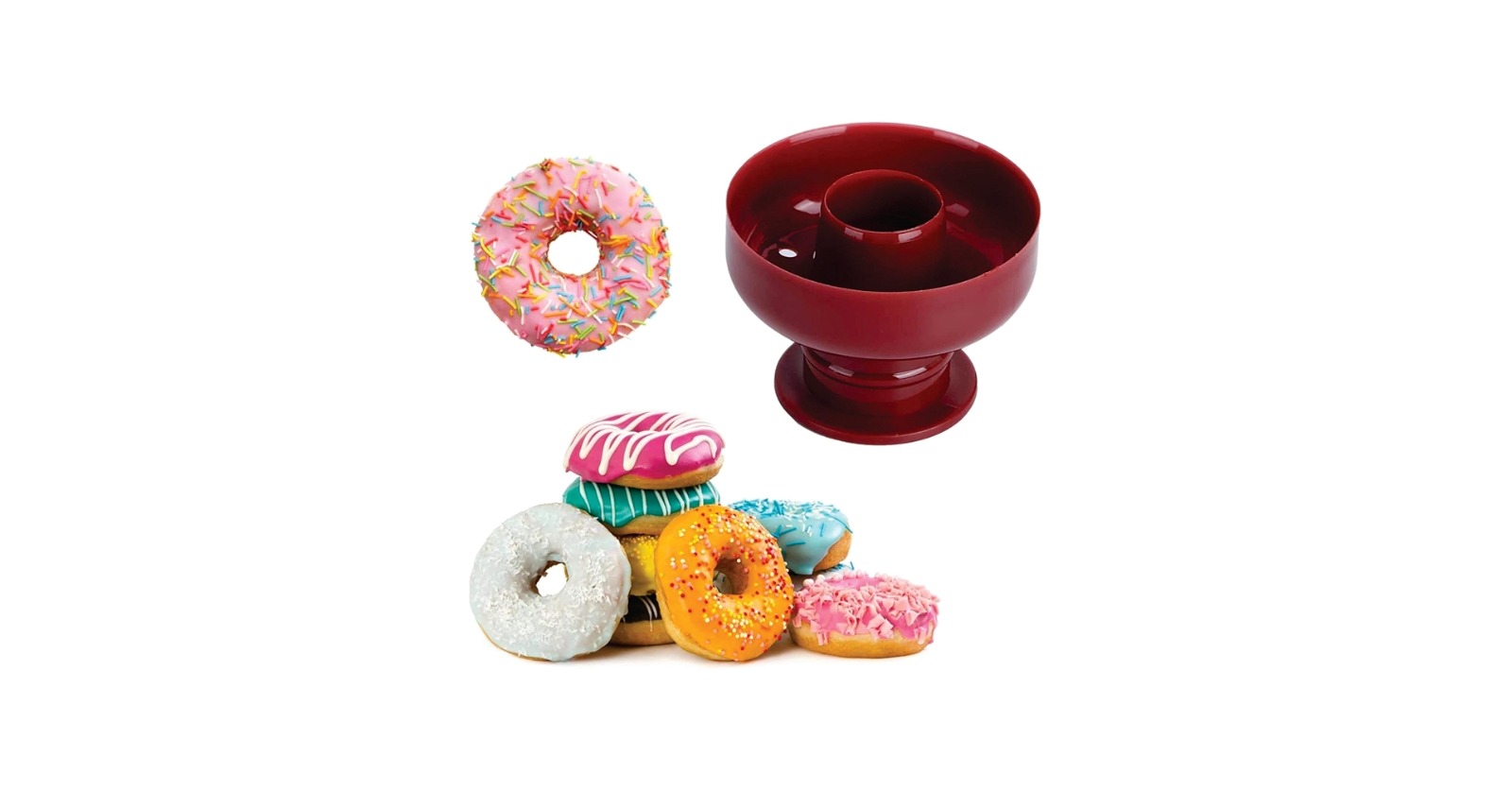 Manual Donut Cutter & Mold – Plastic Doughnut Maker with Center Hole, Reusable Pastry & Baking Tool