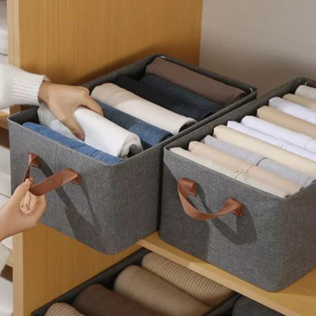 2pcs Wardrobe organizer/Foldable Storage box with steel frame Size: 47x28x20cm