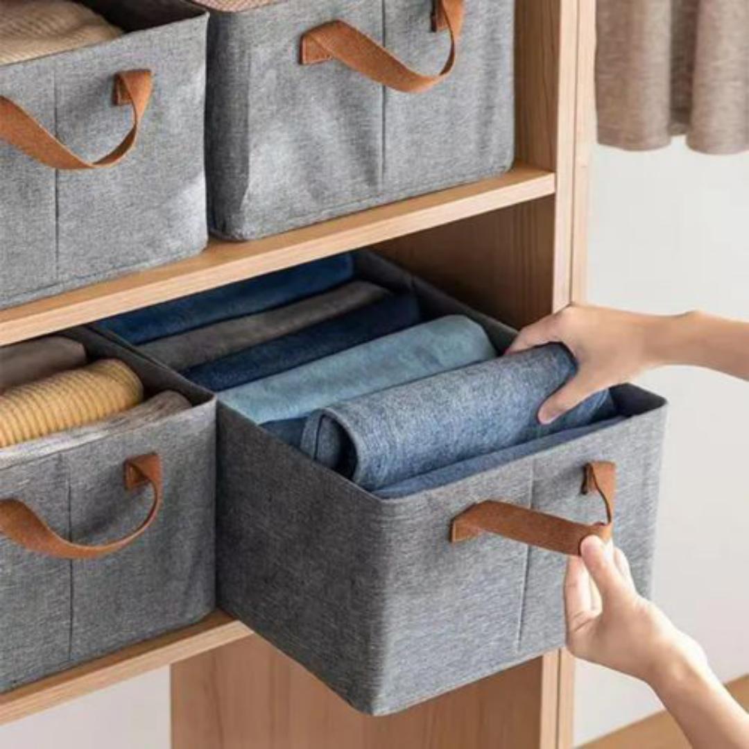 2pcs Wardrobe organizer/Foldable Storage box with steel frame Size: 47x28x20cm